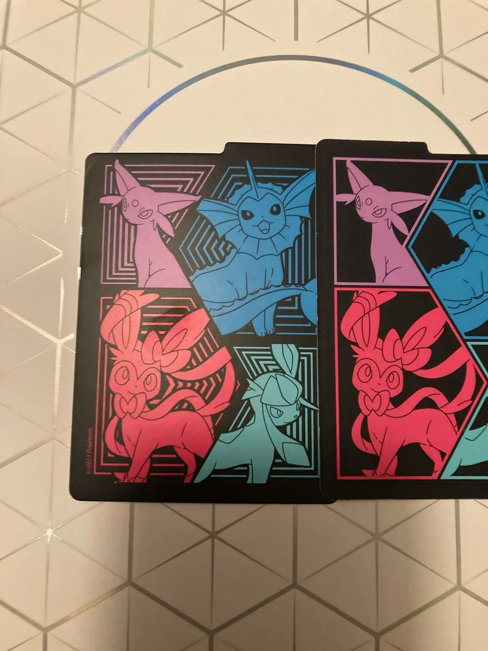 Pokemon Eeveelutions Neon Panel Card Pair - Pink, Blue, Teal